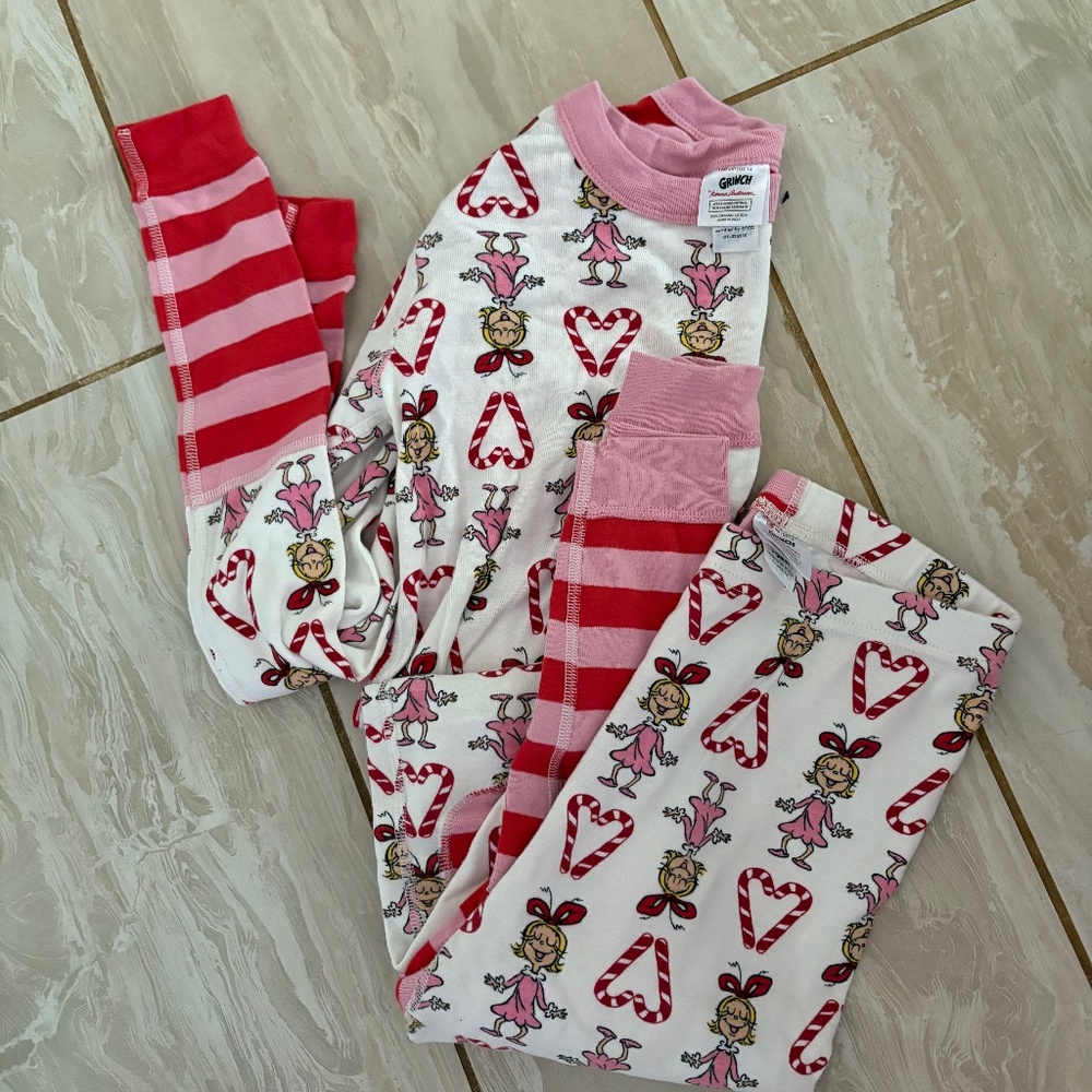 Cindy Lou  Grinch Hanna Andersson Pajama Set, Size 14